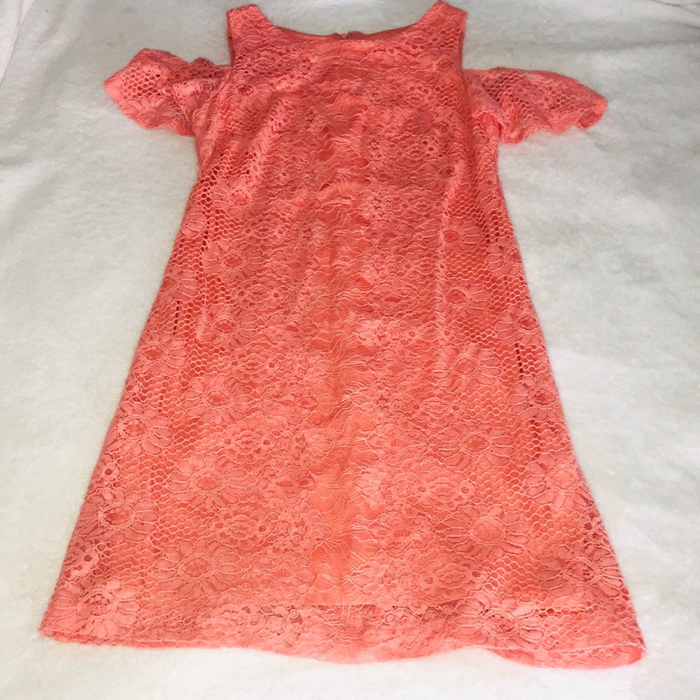 Sandra Darren, Floral Lace Fitted Dress